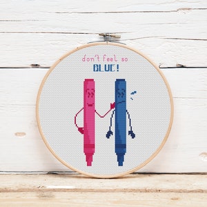 Modèle de point de croix Marqueurs point de croix Simple et mignon pour quelqu'un que vous aimez Carte-cadeau pour un ami Format numérique pdf