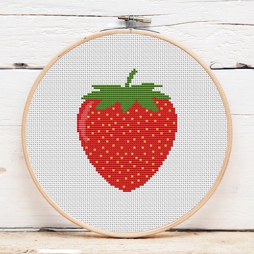 Strawberries Cross Stitch Pattern PDF Digital Download - Etsy