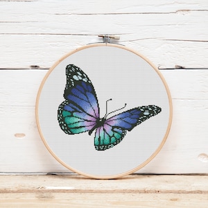 Butterfly cross stitch pattern Coloful butterfly Wings xstitch Insect cross stitch Nursery decor Modern cross stitch Digital format PDF