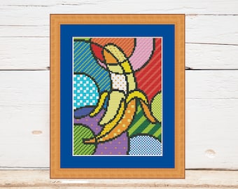 Banana Cross Stitch Pattern: Funny Kitchen Decor (PDF)