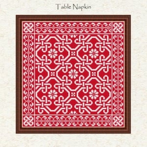 Vintage Ornament Cross Stitch Pattern: One-Color Beginner Design (PDF)