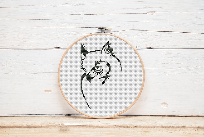 Owl cross stitch pattern Monochrome bird embroidery One color cross stitch For beginner Digital format PDF image 1