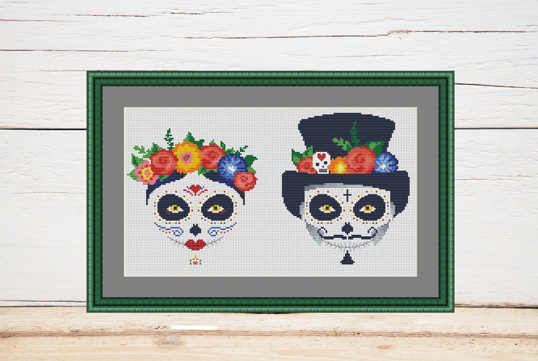 Dia De Los Muertos Sugar Skull Cross Stitch Pattern Day of the Dead ...