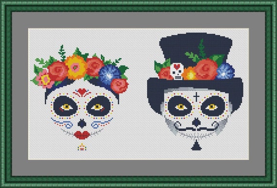 Dia De Los Muertos Day of the Dead DIGITAL Counted Cross Stitch Pattern Chart