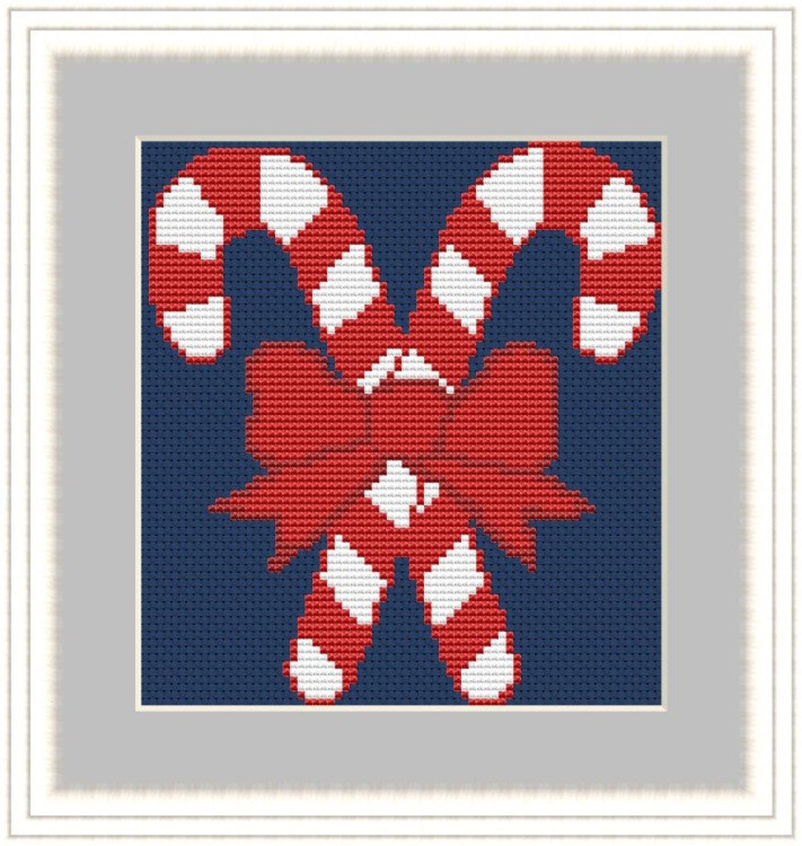 Christmas candy cane cross stitch pattern Sweets Holiday Etsy