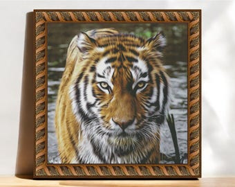 Patrón de punto de cruz de tigre de Bengala: Bordado de animales salvajes (PDF)