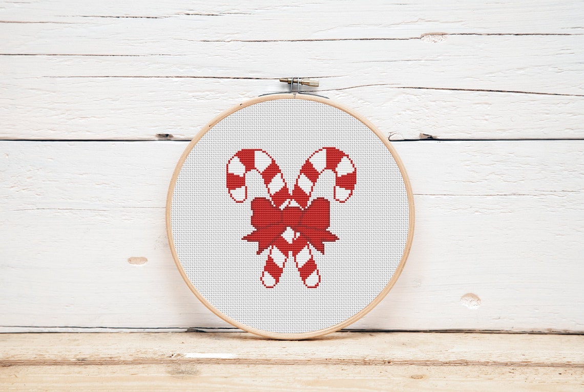 Christmas Candy Cane Cross Stitch Pattern Sweets Holiday Etsy