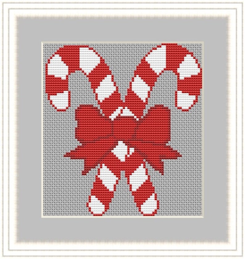 Christmas candy cane cross stitch pattern Sweets Holiday Etsy