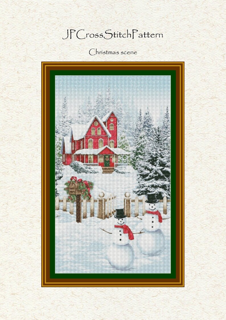 Christmas Scene Cross Stitch Pattern Winter House Cross Stitch Etsy