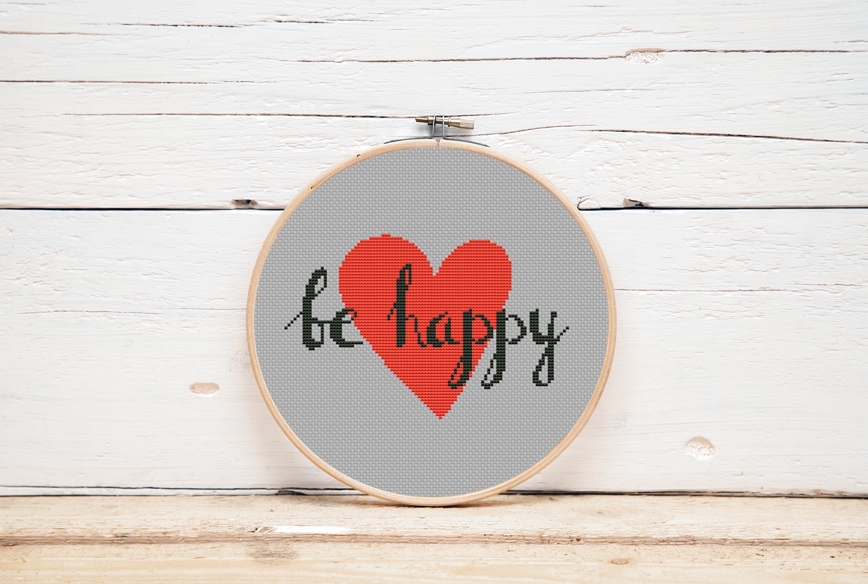 Happy Stitching Pattern Be Happy Heart Cross Stitch Pattern, Nursery Decor (PDF Pattern - Etsy ...