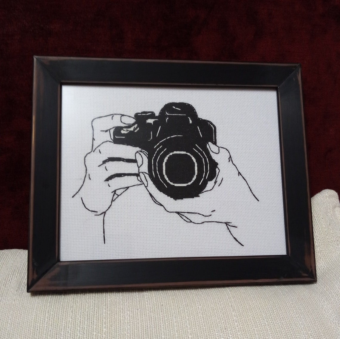 Camera Cross Stitch Pattern Monochrome Camera Photo Cross Etsy