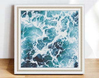 Ocean Wave-kruissteekpatroon: modern zeeontwerp (digitaal pdf-bestand)