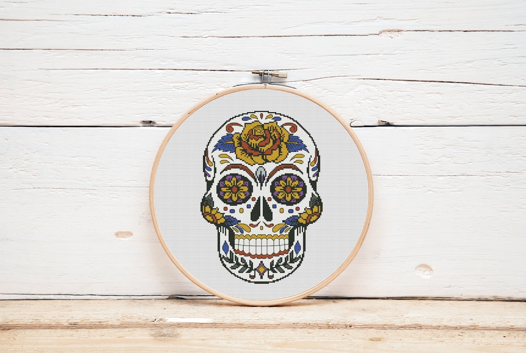 Sugar Skull Cross Stitch Pattern: Dia De Los Muertos (PDF Pattern) - Etsy