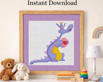 Dragon Cross Stitch Pattern, Cute Nursery Decor (Digital PDF)