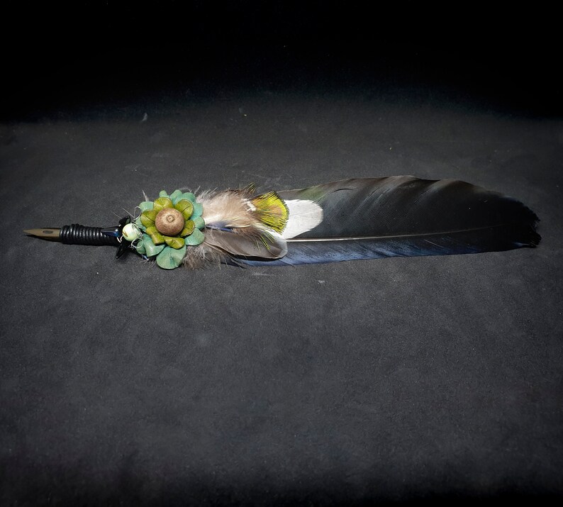 Feather Quill Vintage Style Calligraphy Metal Nib Dip Pen - Peacock and ...