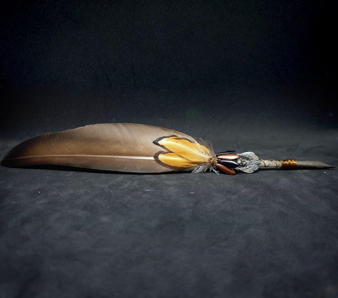 Feather Quill Vintage Style Calligraphy Metal Nib Dip Pen - Peacock and ...