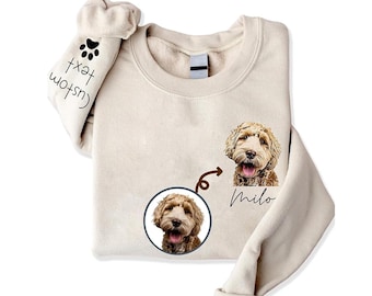 Custom Embroidered Pet Portrait T-Shirt | Personalized Dog & Cat Tee