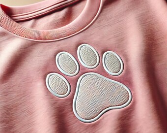 Custom Embroidered Paw Print Shirt | Personalized Pet Memorial Tee