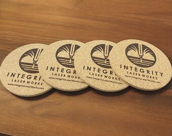 Custom Cork Coasters with Your Text, Logo or Image, Drink, Company, Gift, Customize, Personalize