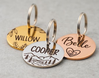 Engraved Pet ID Tag, Custom Dog Cat Collar Tag
