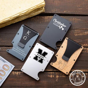 Billetera personalizada, billetera para hombre, billetera grabada, billetera para padrinos de boda, billetera para tarjetas, billetera personalizada, regalo para novios, regalo para el día del padre para él