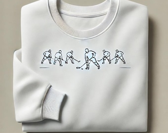 Embroidered Hockey Sweatshirt | Personalized Player Portrait, Game Day Gift