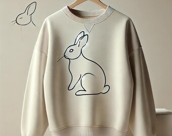 Embroidered Rabbit Sweatshirt | Custom Easter Bunny Shirt