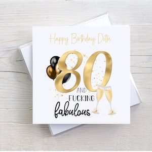 Carte d'anniversaire personnalisée, 30, 40, 50, 60, 70, 80 et putain de fabuleux, carte d'anniversaire pour elle, carte d'anniversaire grossier