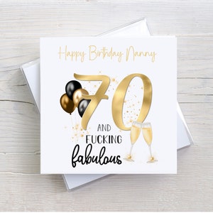 Carte d'anniversaire personnalisée, 30, 40, 50, 60, 70, 80 et putain de fabuleux, carte d'anniversaire pour elle, carte d'anniversaire grossier