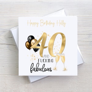 Carte d'anniversaire personnalisée, 30, 40, 50, 60, 70, 80 et putain de fabuleux, carte d'anniversaire pour elle, carte d'anniversaire grossier