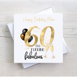 Carte d'anniversaire personnalisée, 30, 40, 50, 60, 70, 80 et putain de fabuleux, carte d'anniversaire pour elle, carte d'anniversaire grossier