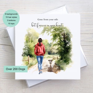 Carte pour chien perdu, carte pour animal de compagnie, carte de sympathie pour la perte d'un chien, carte personnalisée pour deuil de chien, chien ailes d'ange