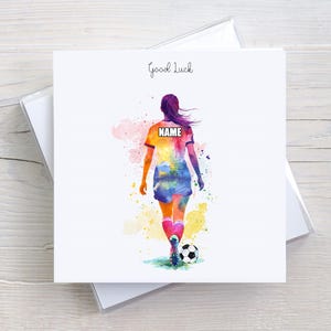 Cartes porte-bonheur personnalisées : joueuse de football, fille, petite-fille, nièce, maman