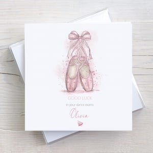 Carte personnalisée, carte chaussures de ballet pour petite-fille, nièce, fille, pour elle, examens de félicitations, bonne chance pour vos examens, anniversaire