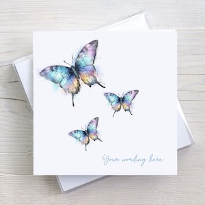 Belle carte de sympathie papillon, une pensée pour vous, carte de deuil, n'importe quelle formulation