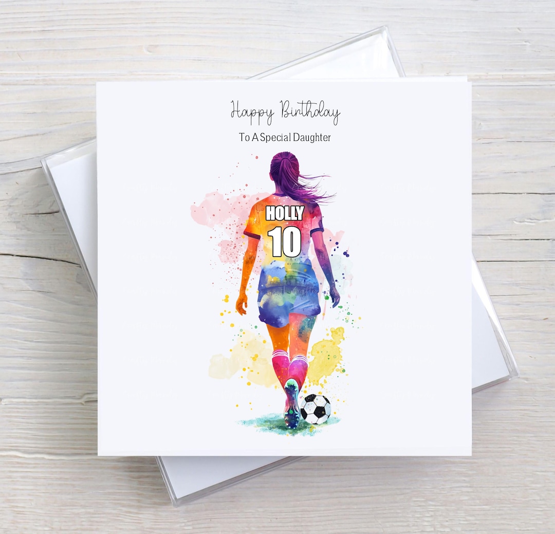 Personalised Girls Football Birthday Card Daughter Grandaughter - Foto 14