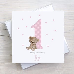 Carte d'anniversaire personnalisée pour filles, carte d'âge, fille, petite-fille, nièce, soeur, au choix, 1er anniversaire