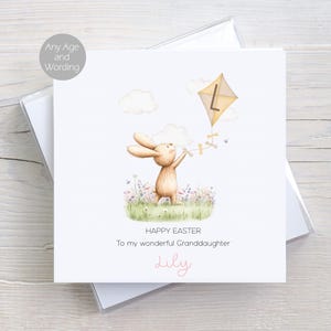 Carte personnalisée de lapin de Pâques pour garçons et filles, carte de lapin de Pâques, 1ère carte de Pâques, petit-fils, fils, petite-fille, fille, bébé