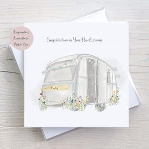 Carte de caravane personnalisée, caravane neuve, bonne retraite, nouvelles aventures, carte d'anniversaire de caravane