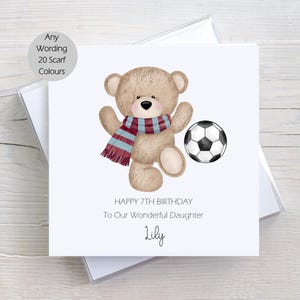 Carte d'anniversaire de football personnalisée pour jeunes garçons, jeunes filles, fils, petit-fils, fille, petite-fille, nièce, neveu, carte de foulard de football