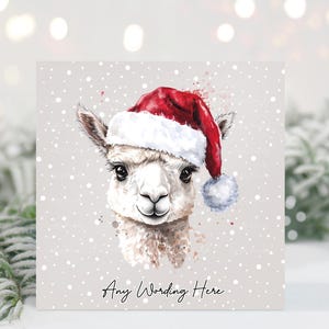 Carte de Noël personnalisée en alpaga, au choix, paquet simple ou multiple