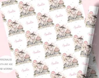 Personalised Unicorn Gift Wrap, Unicorn Wrapping Paper for Girls, Daughter, Granddaughter, Niece,