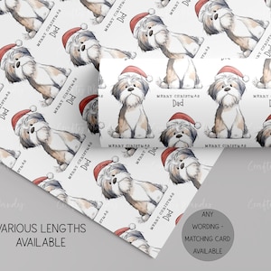 Over 80 Dog Breeds, Personalised Santa Hat Dog Christmas Gift Wrap, Christmas Dog Wrapping Paper, Dog Lover Wrapping Paper, Doodle Dogs