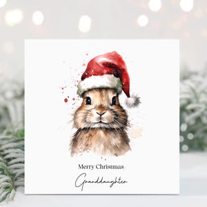 Carte de Noël personnalisée avec un lapin, une carte de lapin, au choix, un paquet ou plusieurs