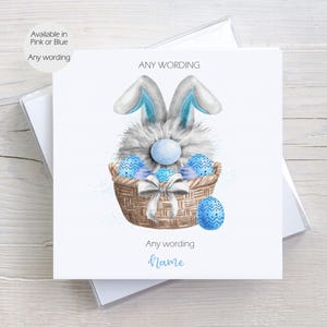 Carte de Pâques personnalisée pour garçons et filles, carte de lapin de Pâques, 1ère Pâques, petit-fils, fils, petite-fille, fille