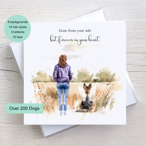 Carte pour chien perdu, carte pour animal de compagnie, carte de sympathie pour la perte d'un chien, carte personnalisée pour deuil de chien, chien ailes d'ange