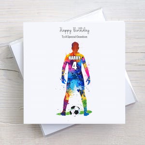 Carte d'anniversaire personnalisée : joueur de football masculin, fils, petit-fils, neveu, frère, pour lui