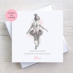 Carte personnalisée de ballerine, félicitations d'examen de ballet, bonne chance, fille, petite-fille