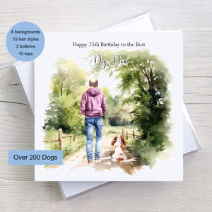 Carte homme et chien, créez votre propre carte personnalisée, carte d'anniversaire pour homme personnalisée