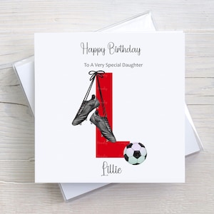 Personalised Birthday Card, Football Boots Initial Card, Dad, Son, Grandad, Brother, Friend, For Him, Football Player